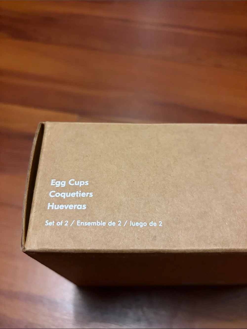 West Elm Set of 2 Egg Cups Decorative Wood Metal Flower Egg Cups with Box